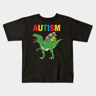 Dinosaur Puzzle Autism Awareness Gift for Birthday, Mother's Day, Thanksgiving, Christmas Kids T-Shirt